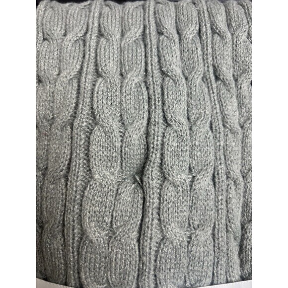 Dot Dash 3pc Cable Knit Pom Pom Hat, Gloves & Scarf Gray NWT Fall Winter Chic - Picture 5 of 6